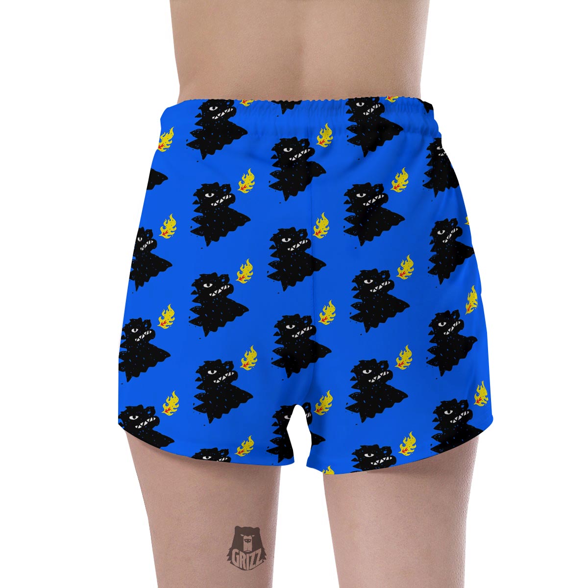 Godzilla Japanese Pattern Print Women's Shorts-grizzshop