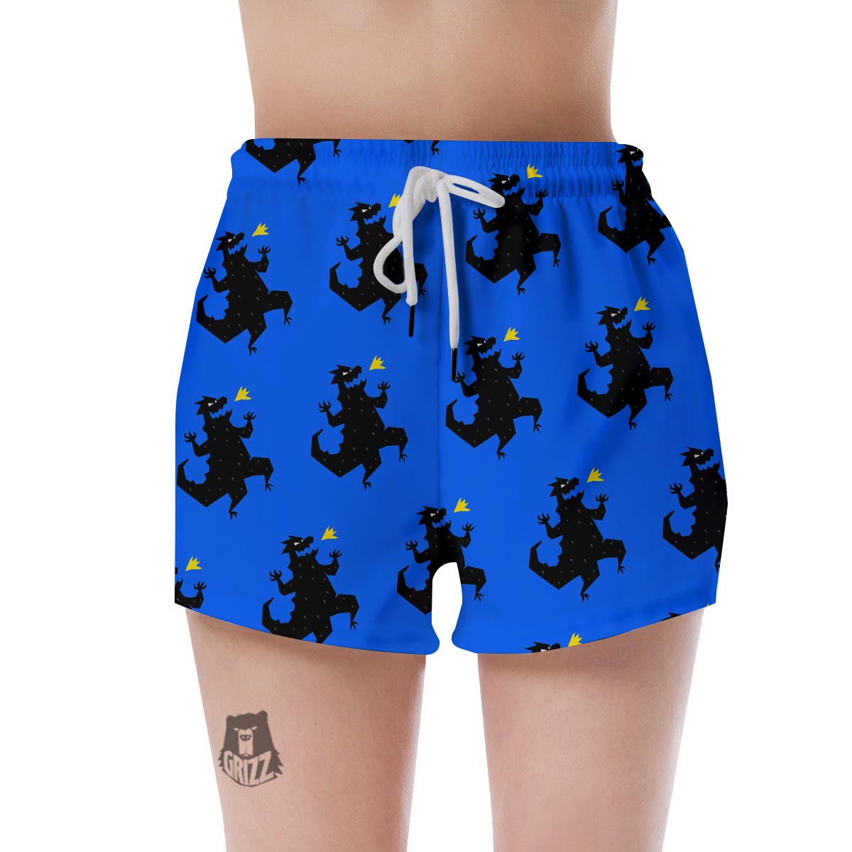 Godzilla Print Women's Shorts-grizzshop