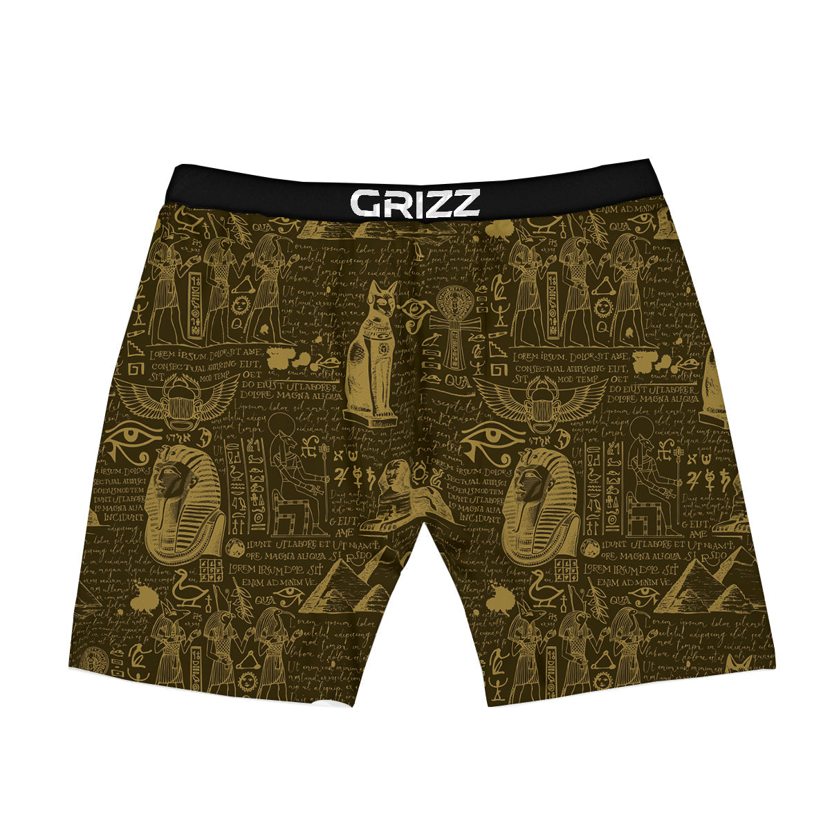 Gold Ancient Egypt Print Pattern Boxer Briefs-grizzshop