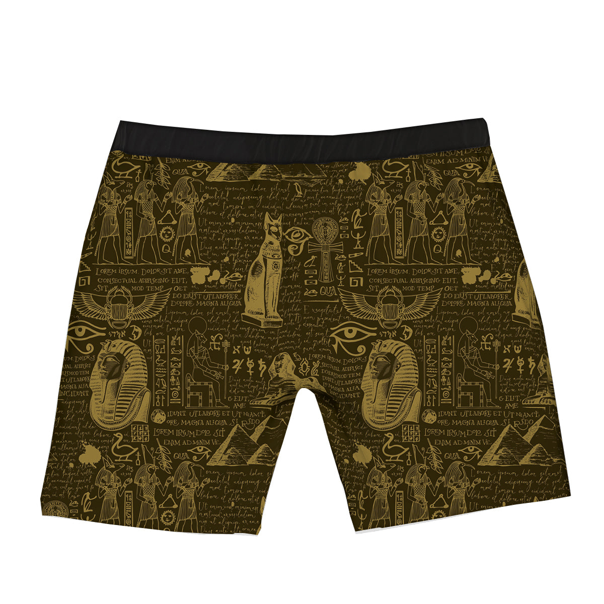 Gold Ancient Egypt Print Pattern Boxer Briefs-grizzshop