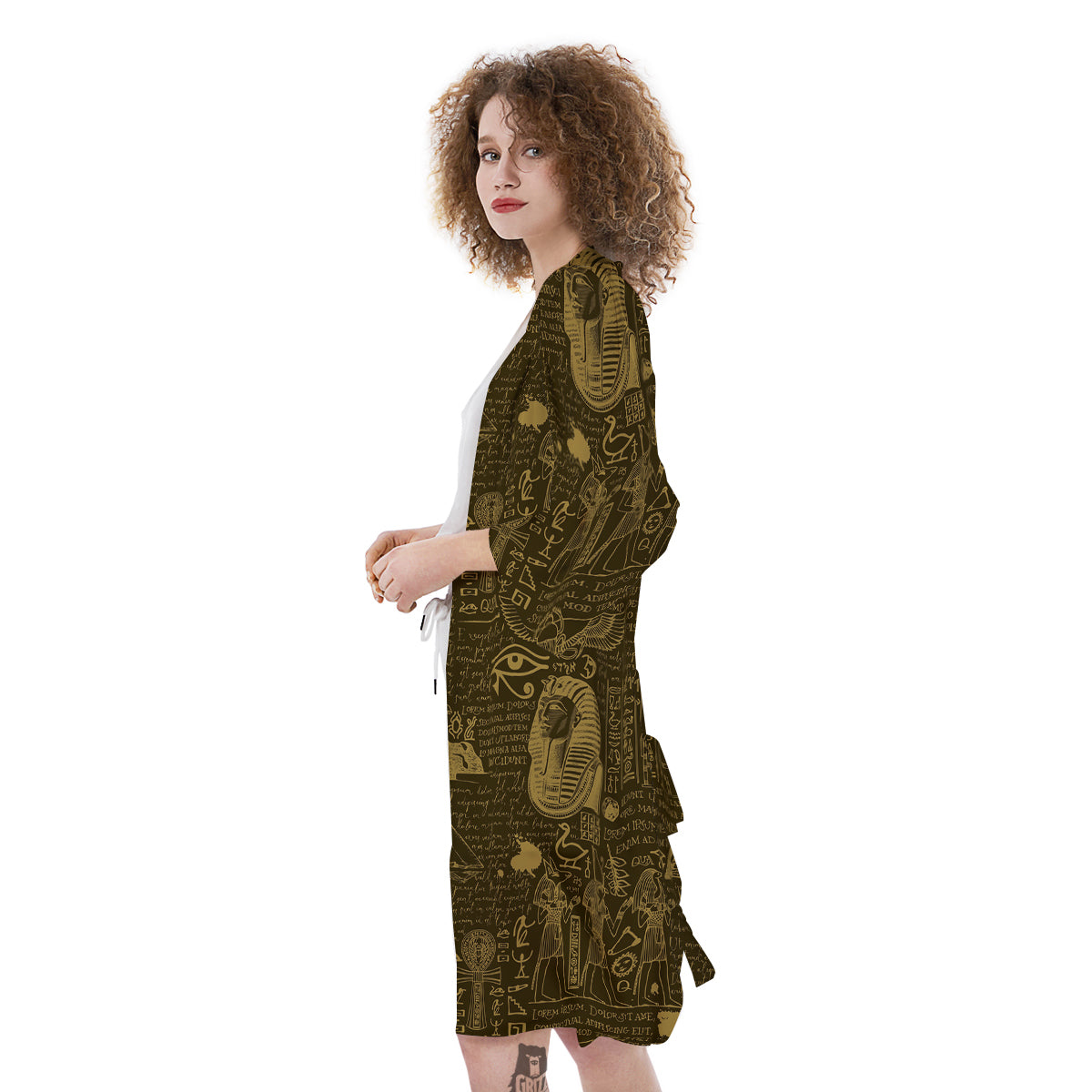 Gold Ancient Egypt Print Pattern Kimono-grizzshop