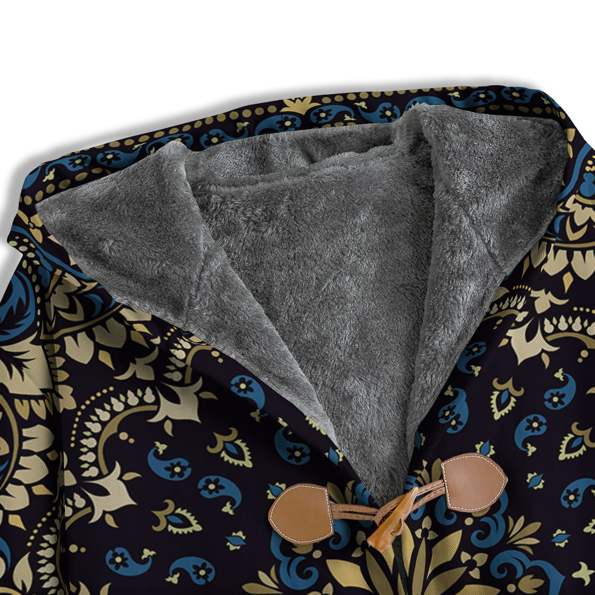 Gold Blue Paisley Bandana Print Men's Windbreaker Jacket-grizzshop