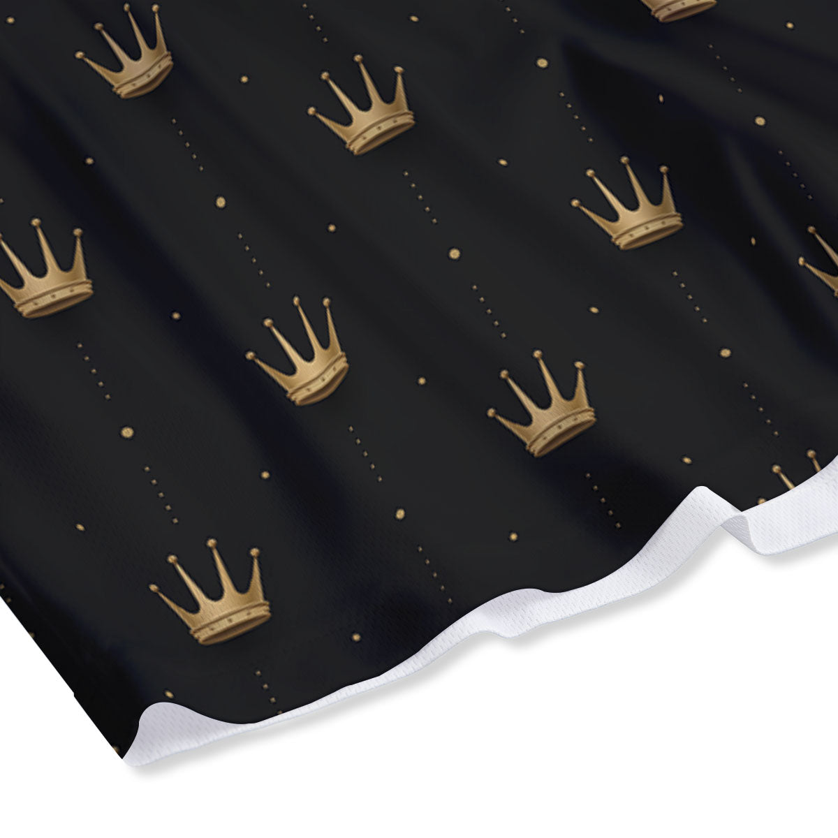 Gold Crown Print Pattern Mesh Shorts-grizzshop