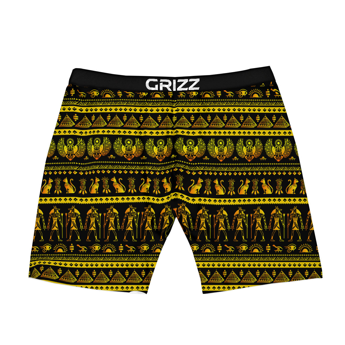 Gold Egypt Ethnic Print Boxer Briefs-grizzshop