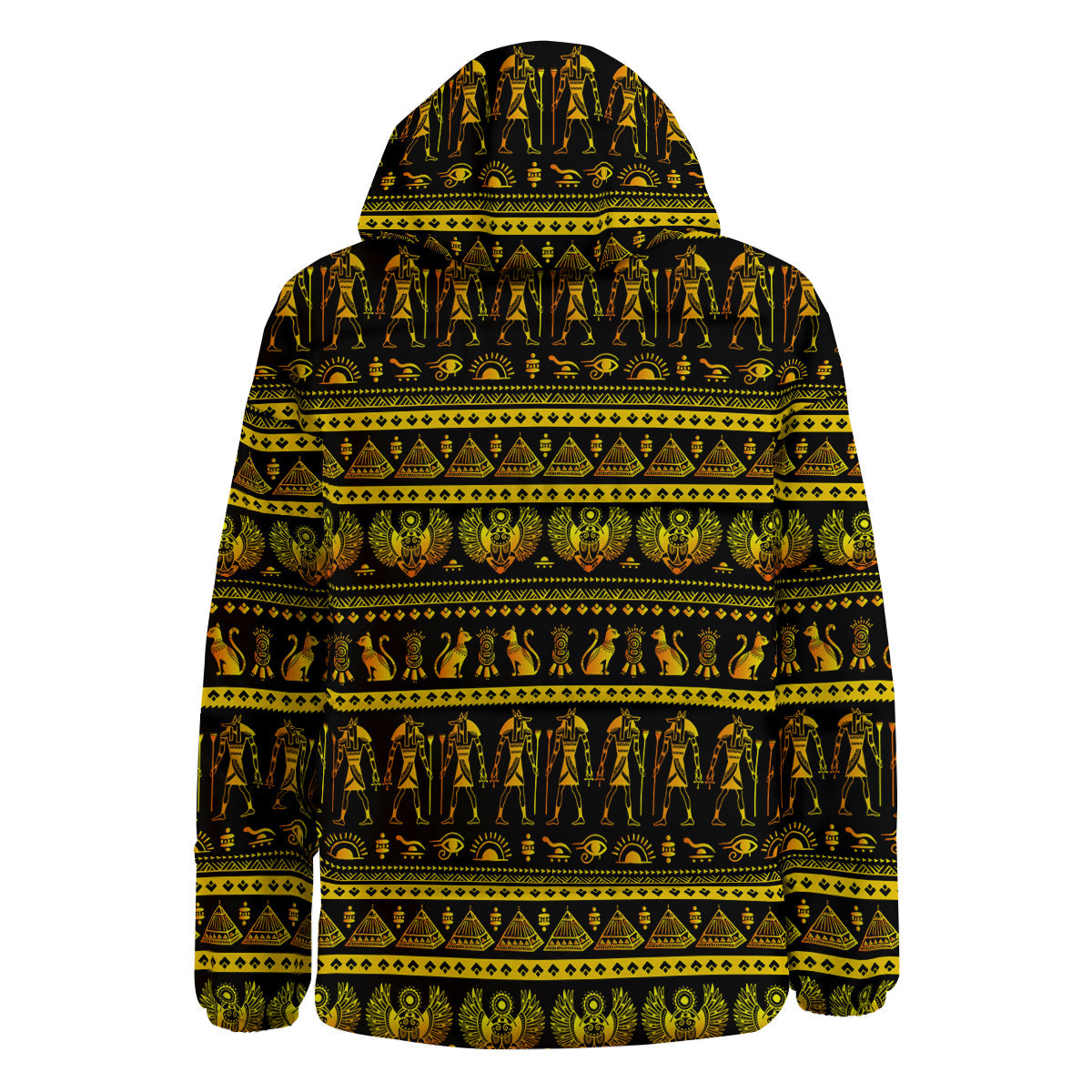 Gold Egypt Ethnic Print Down Jacket-grizzshop