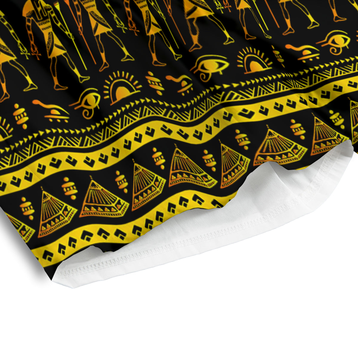 Gold Egypt Ethnic Print Men's Athletic Shorts