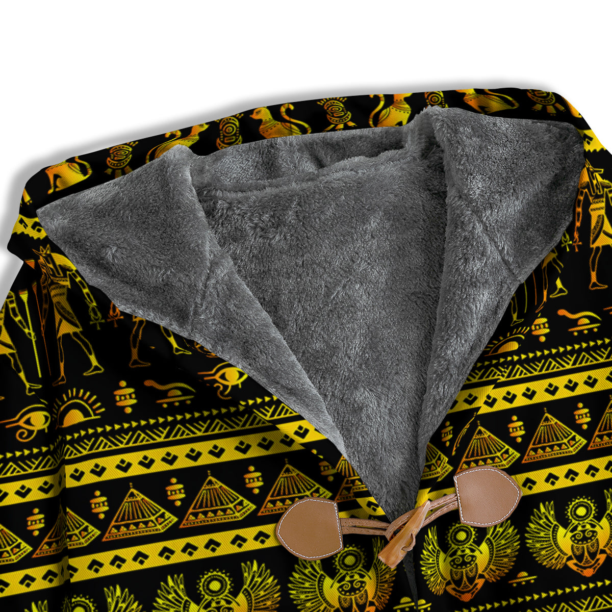 Gold Egypt Ethnic Print Men's Windbreaker Jacket-grizzshop