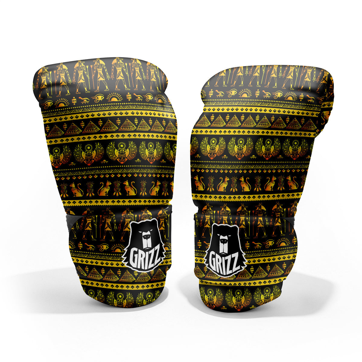 Gold Egypt Ethnic Print Pro Boxing Glove