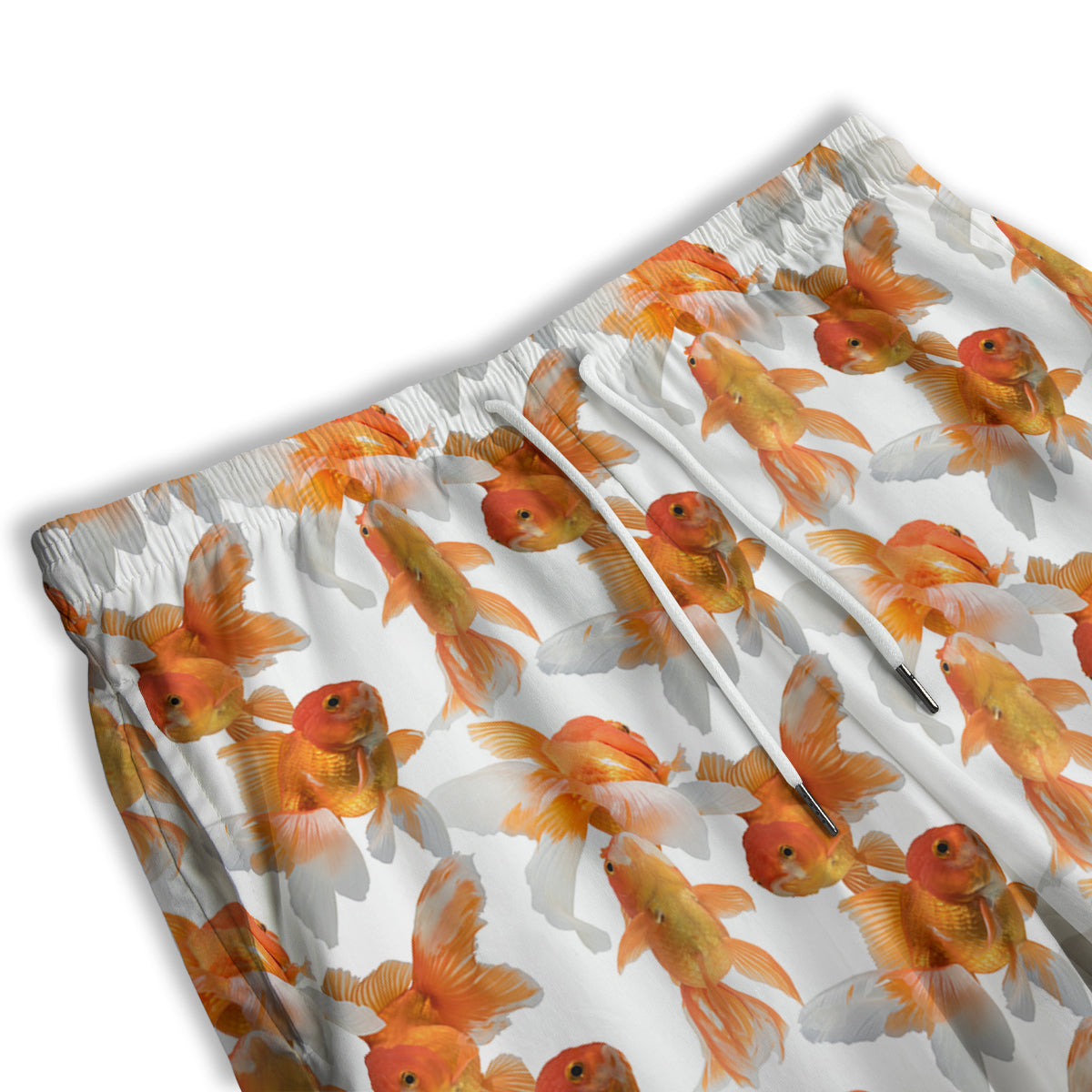 Gold Fish And White Print Pattern Men's Athletic Shorts