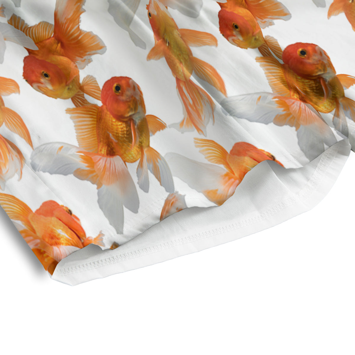 Gold Fish And White Print Pattern Men's Athletic Shorts