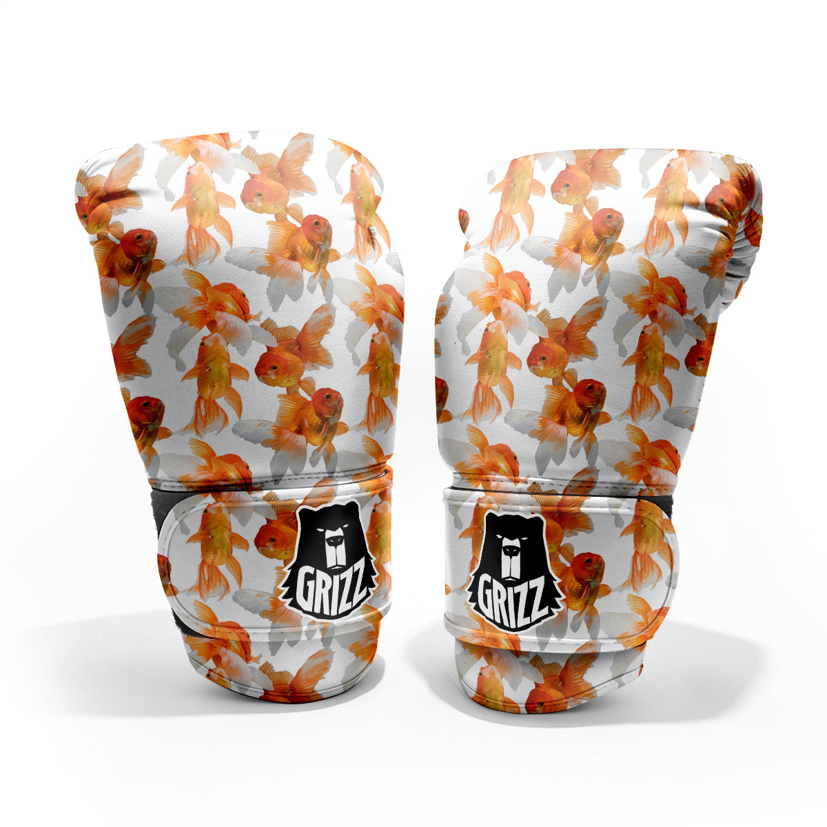 Gold Fish And White Print Pattern Pro Boxing Glove