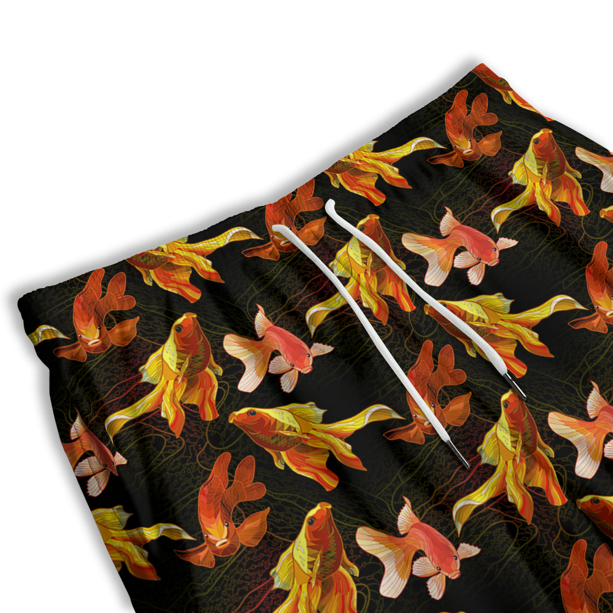 Gold Fish Drawing Print Pattern Men's Athletic Shorts
