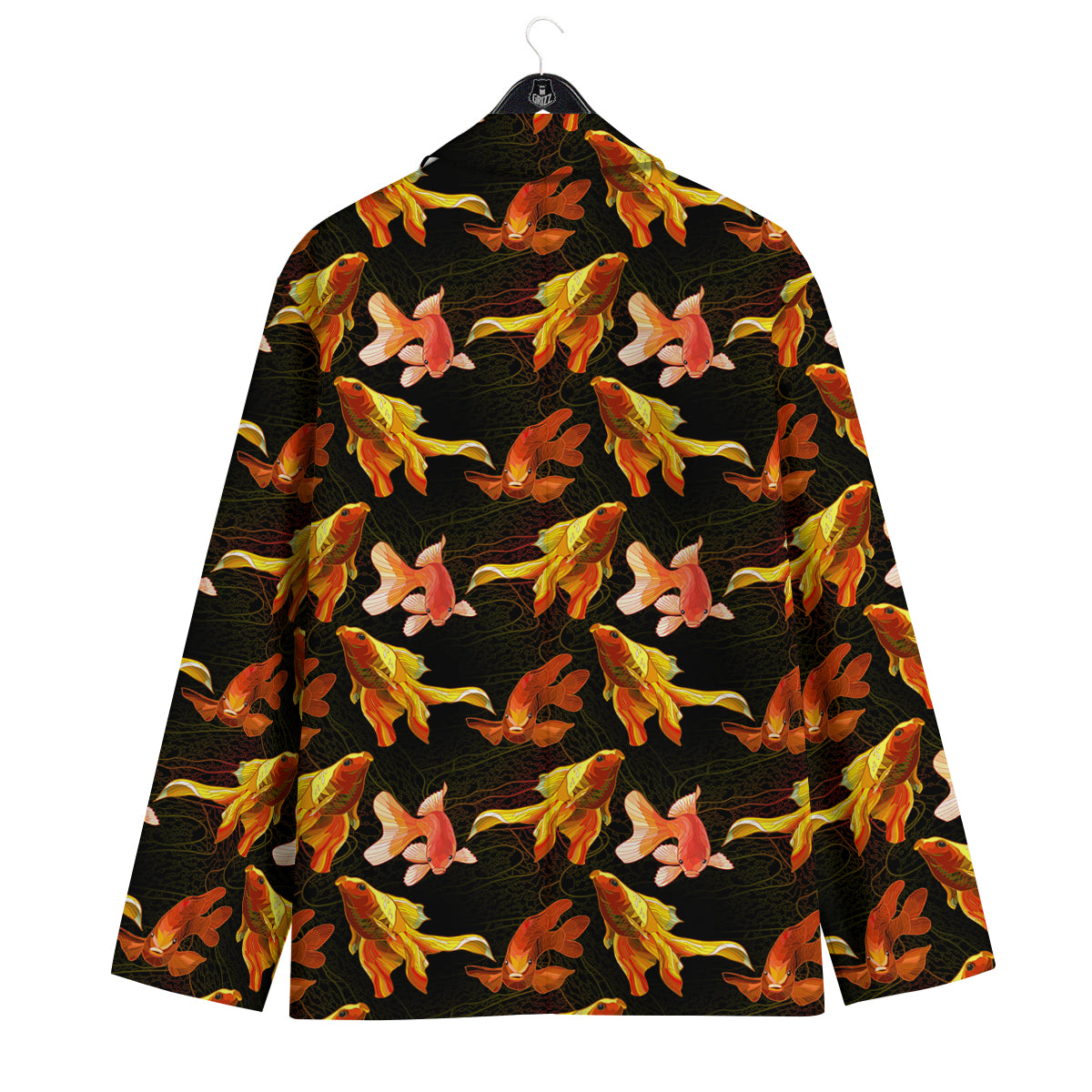 Gold Fish Drawing Print Pattern Men's Sport Coat-grizzshop