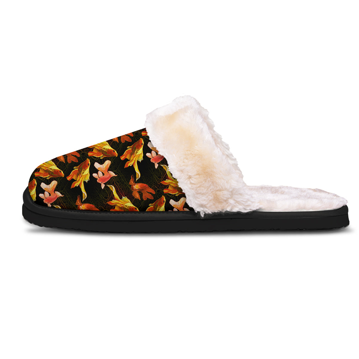 Gold Fish Drawing Print Pattern Slippers-grizzshop