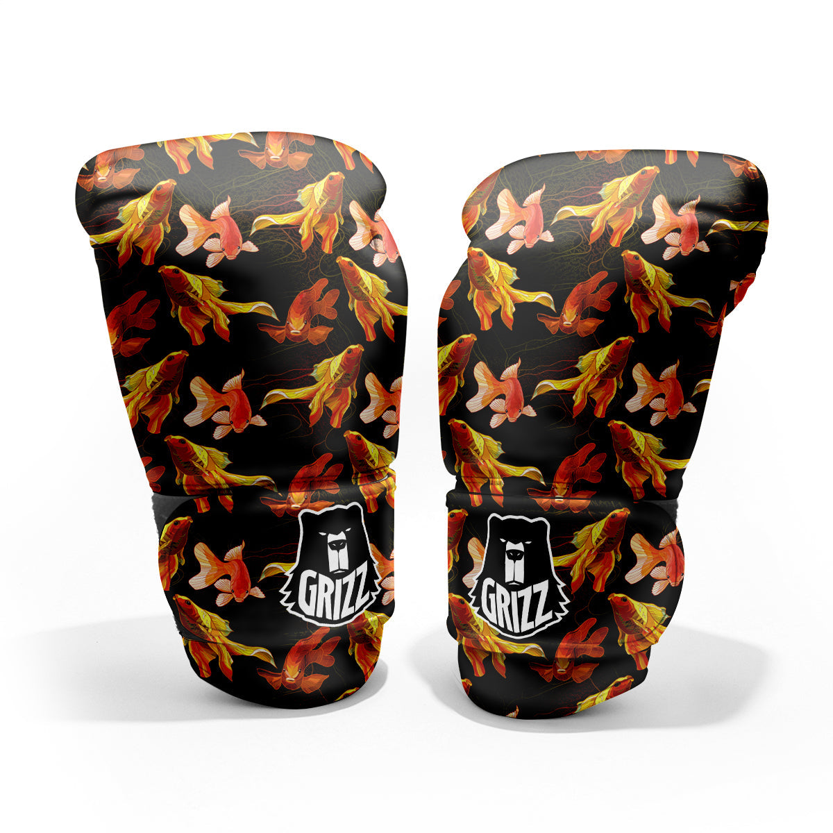 Gold Fish Drawing Print Pattern Pro Boxing Glove