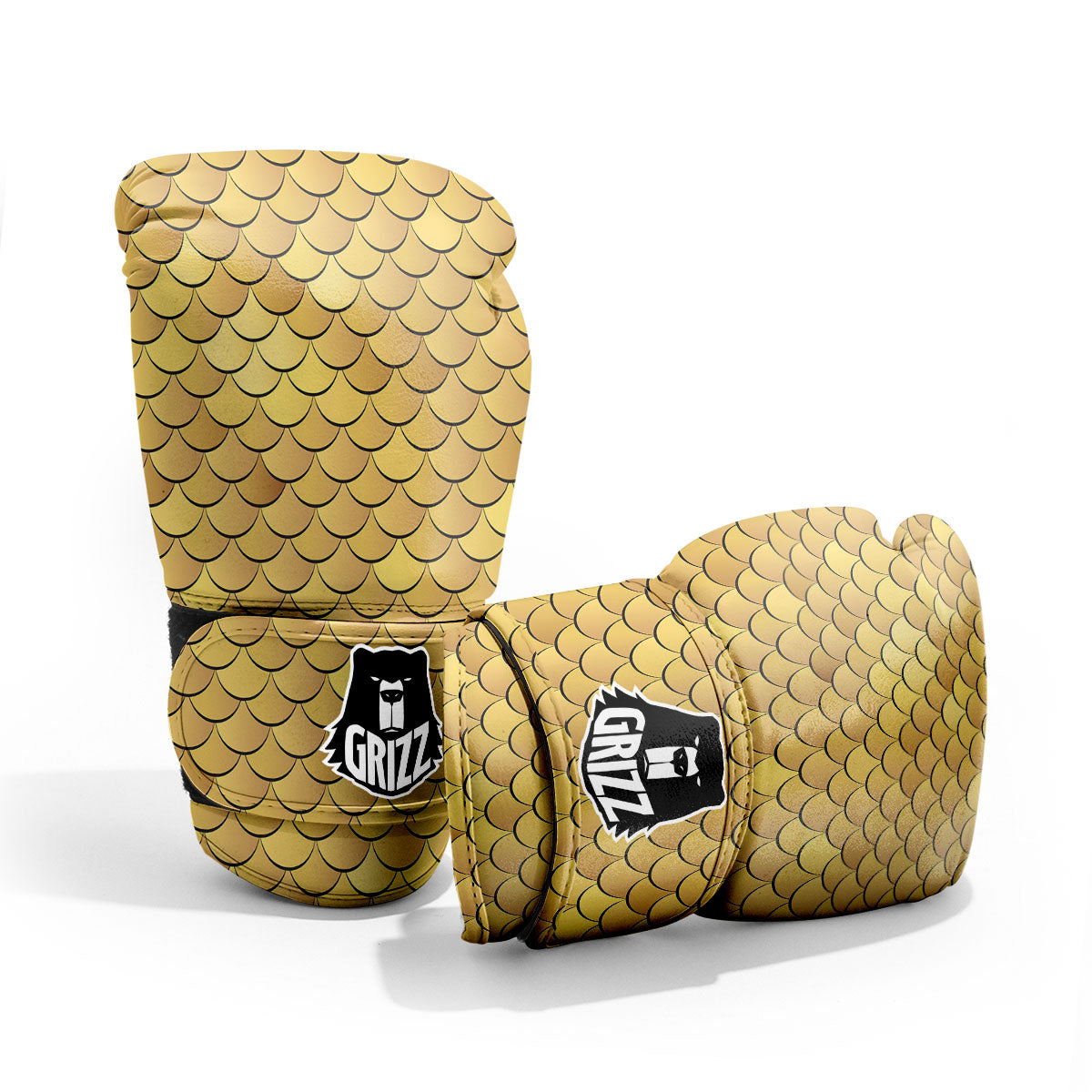 Gold Fish Scales Print Pro Boxing Glove
