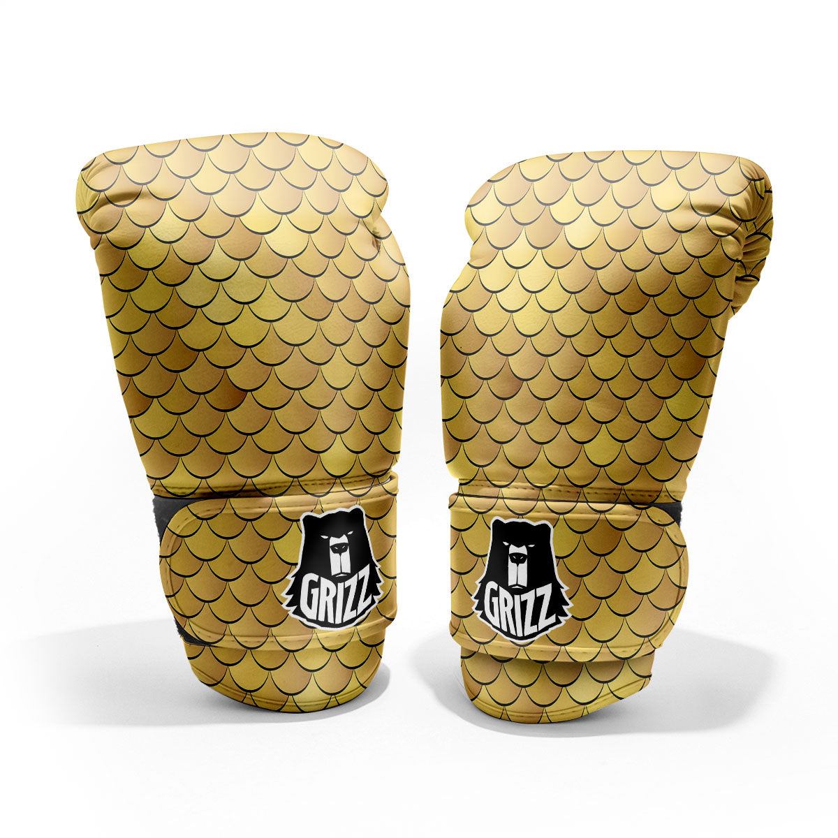 Gold Fish Scales Print Pro Boxing Glove