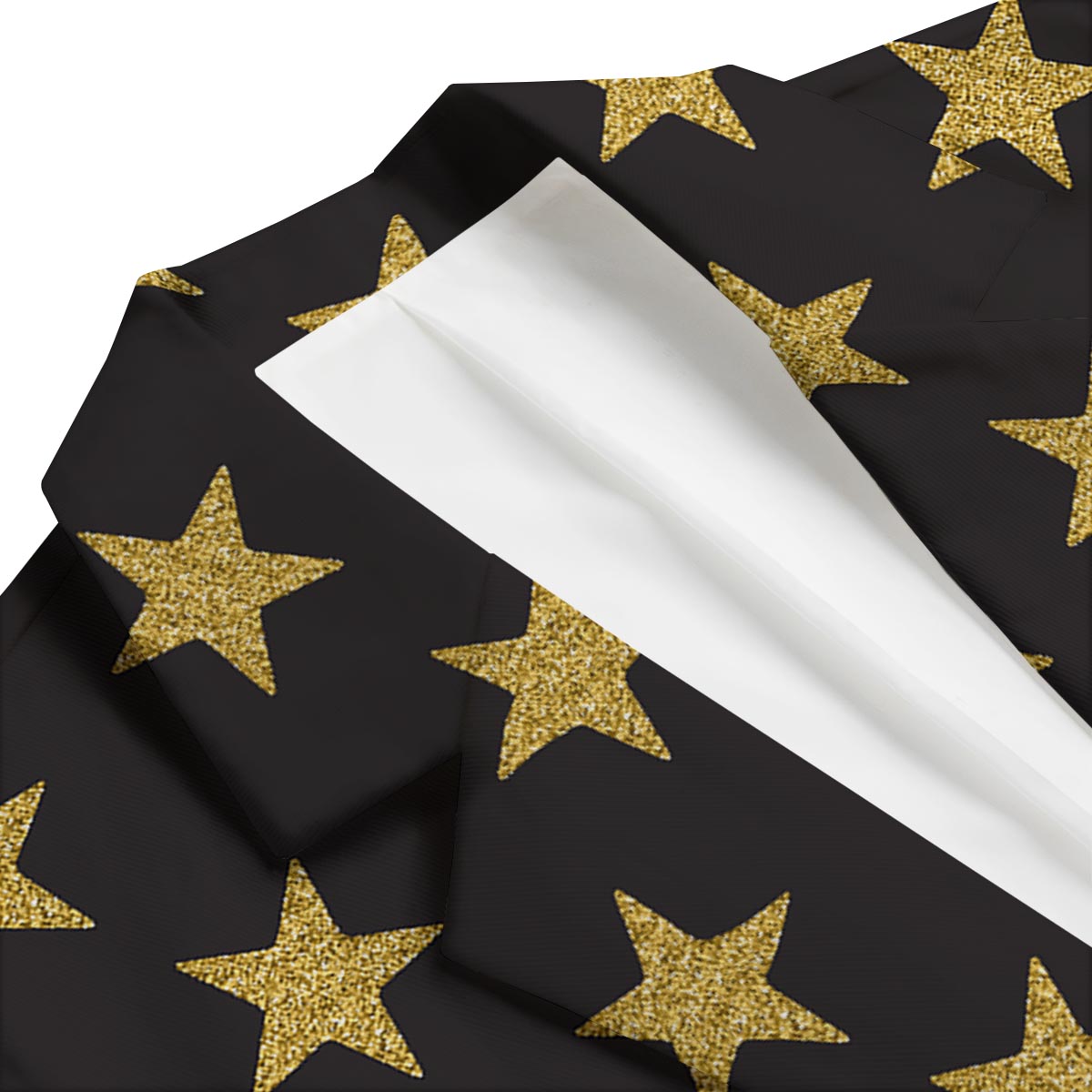 Gold Glitter Star Pattern Print Men's Blazer-grizzshop