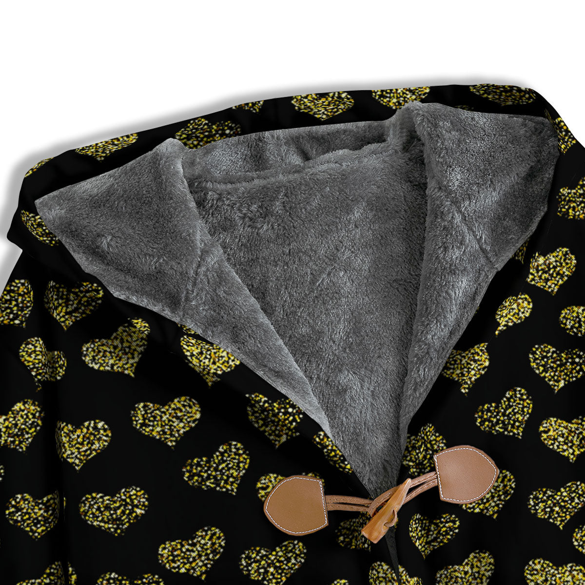Gold Heart Glitter Print Pattern Men's Windbreaker Jacket-grizzshop