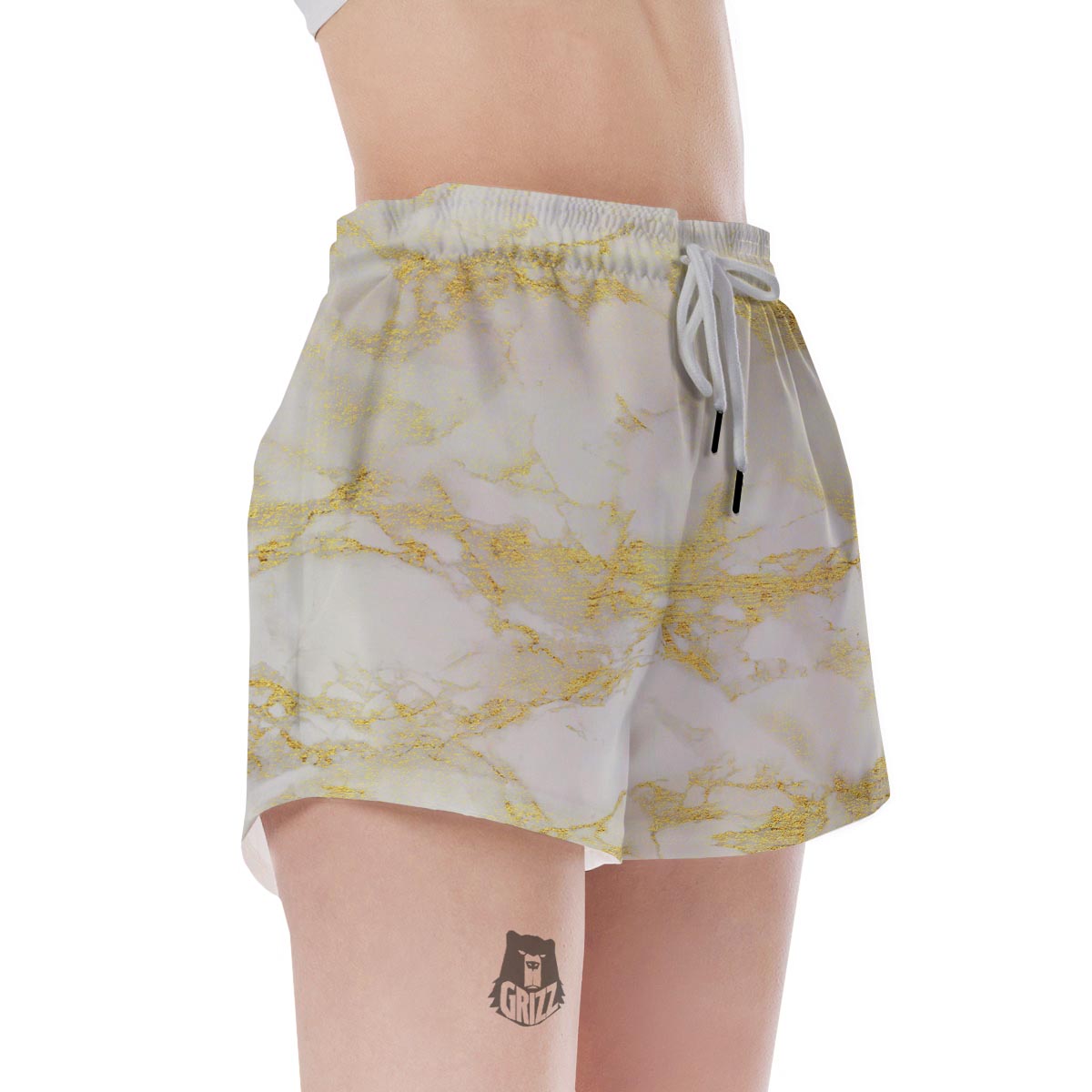 Gold Marble Women's Shorts-grizzshop