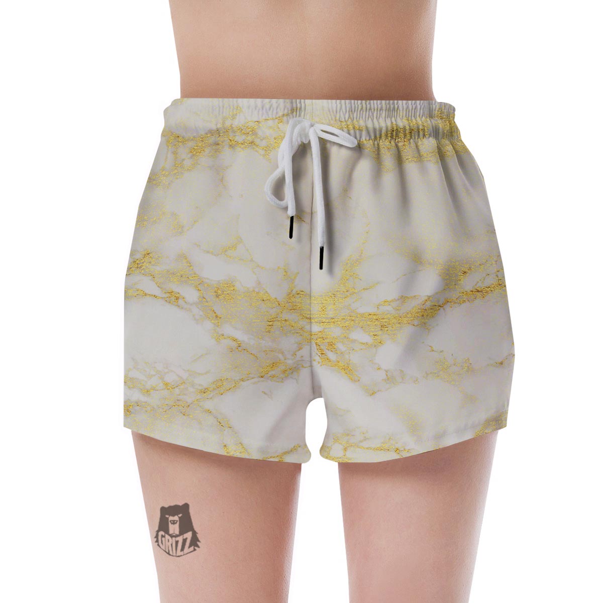 Gold Marble Women's Shorts-grizzshop