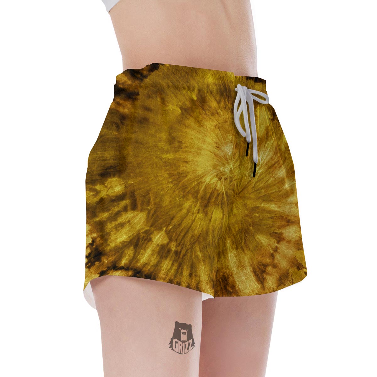 Gold Tie Dye Women's Shorts-grizzshop