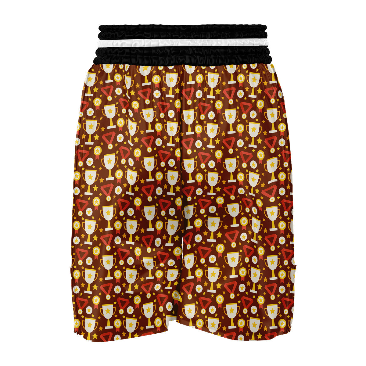 Gold Trophy Winner Cup Print Pattern Boxing Shorts-grizzshop