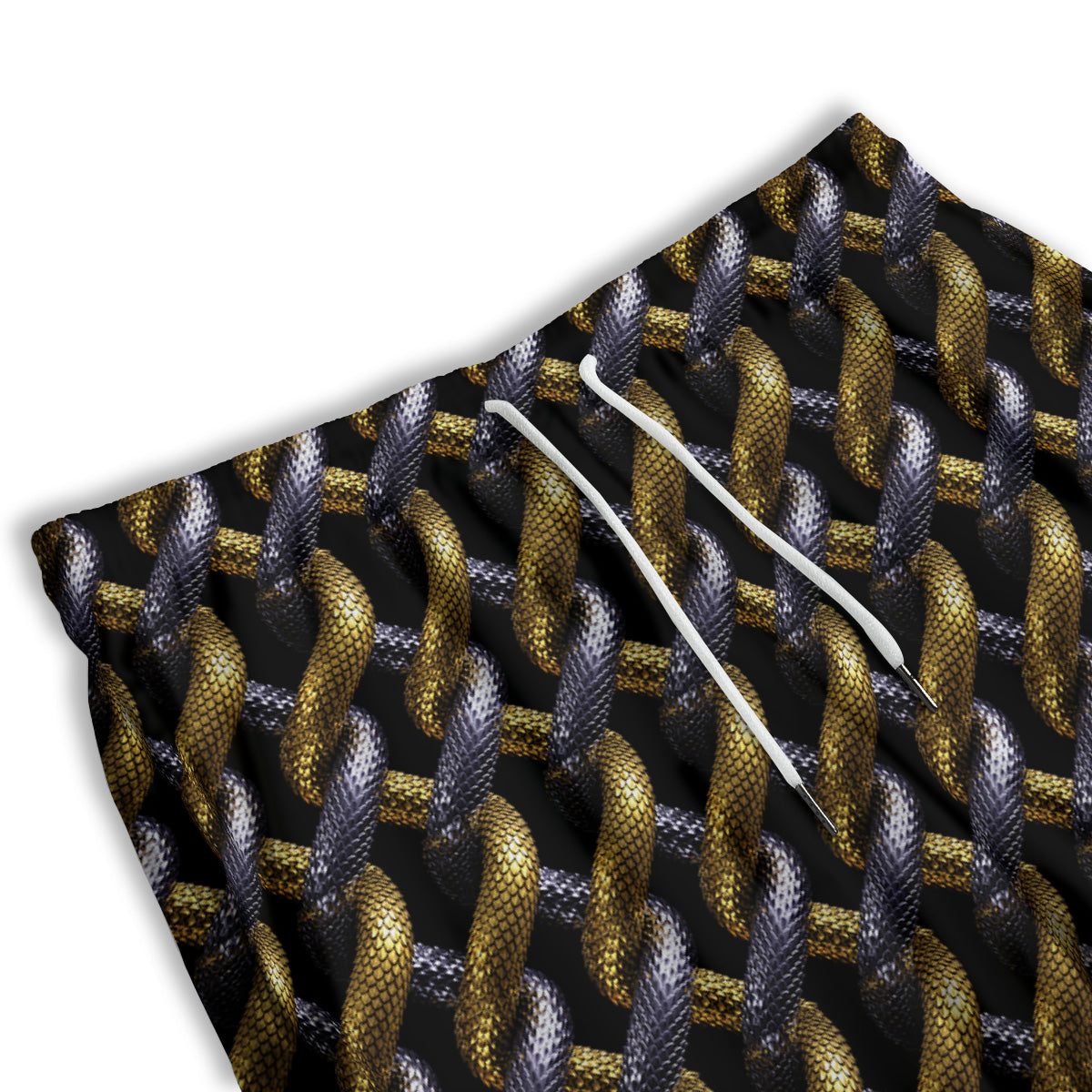 Golden And Silver Snakes 3D Print Pattern Men's Athletic Shorts