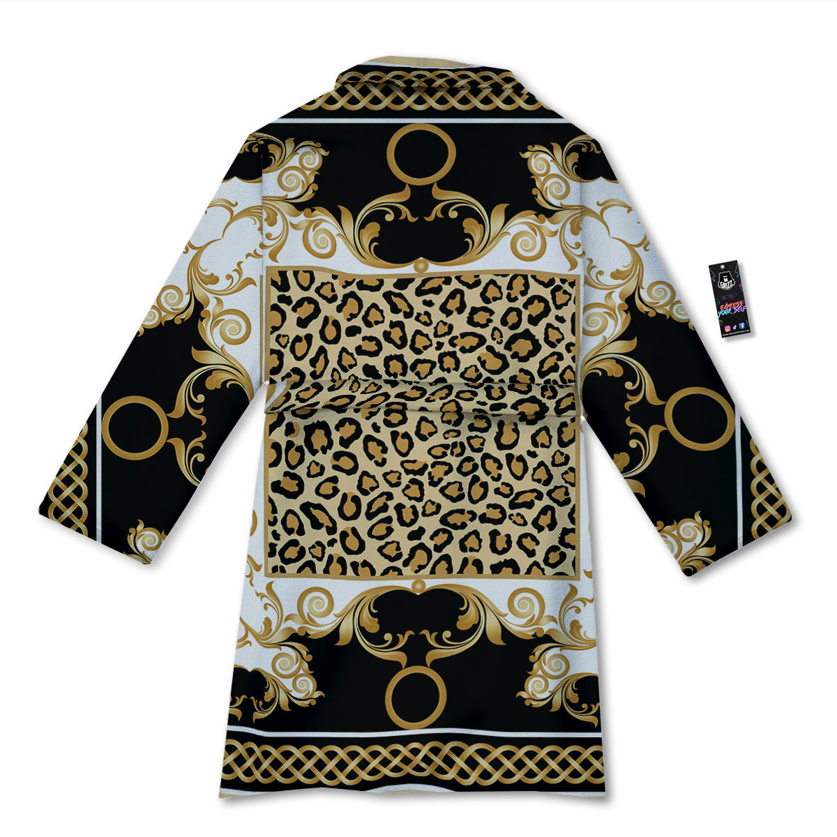 Golden Baroque And Leopard Print Bathrobe-grizzshop