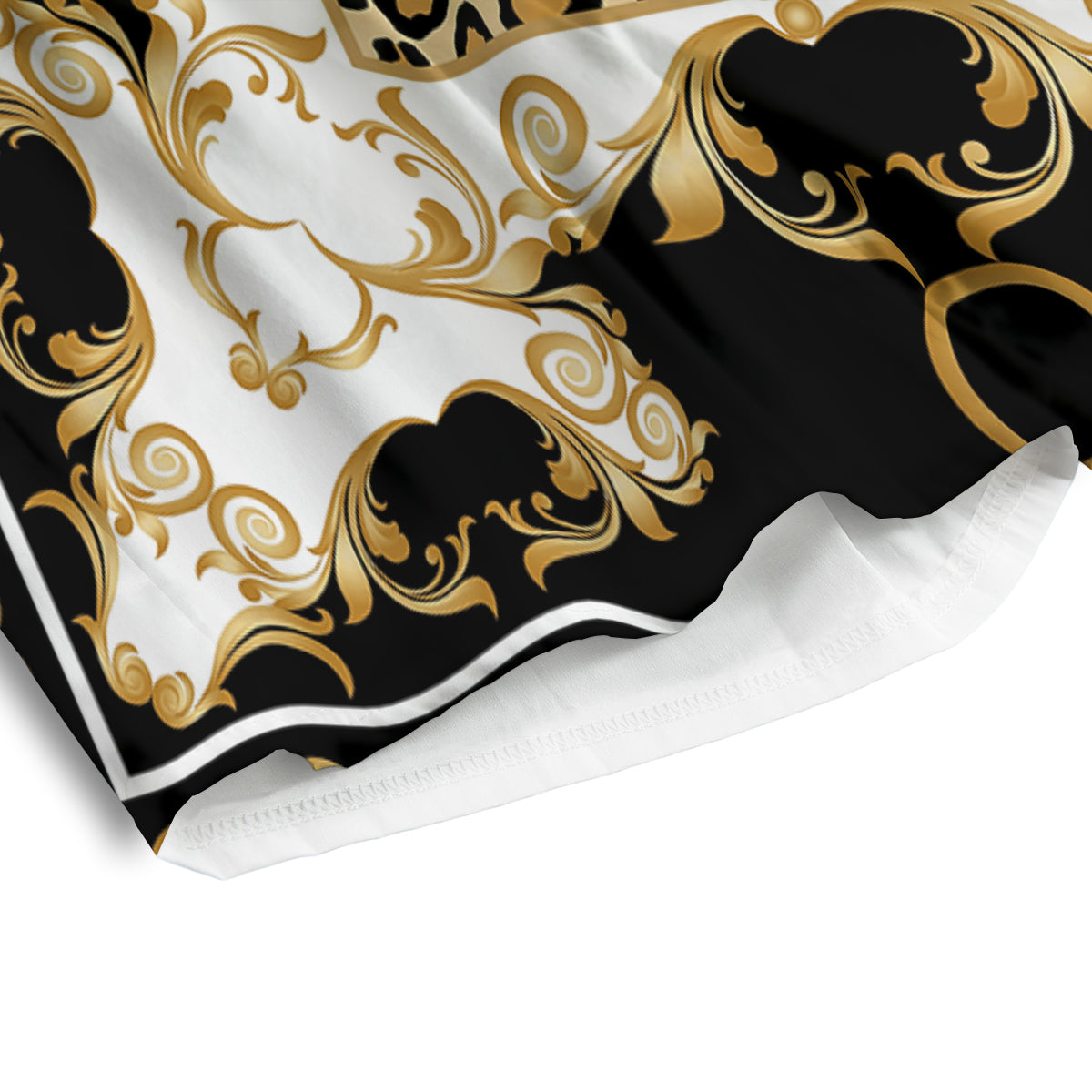 Golden Baroque And Leopard Print Men's Athletic Shorts