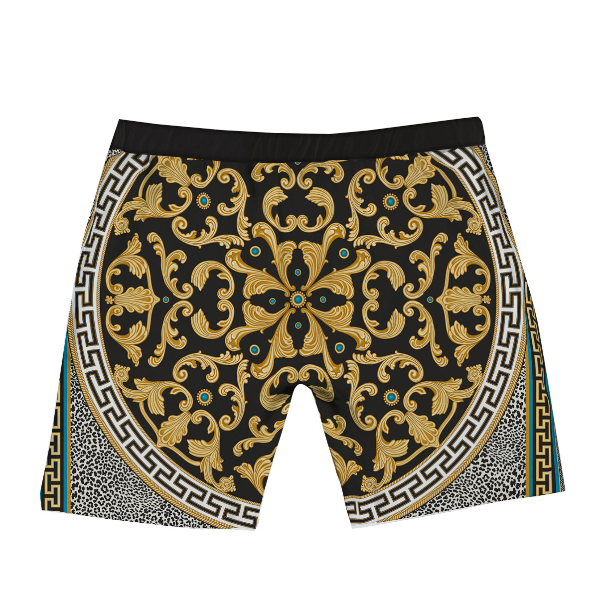 Golden Baroque Leopard Skin Print Boxer Briefs-grizzshop