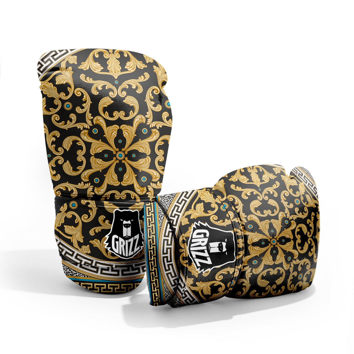 Golden Baroque Leopard Skin Print Pro Boxing Glove