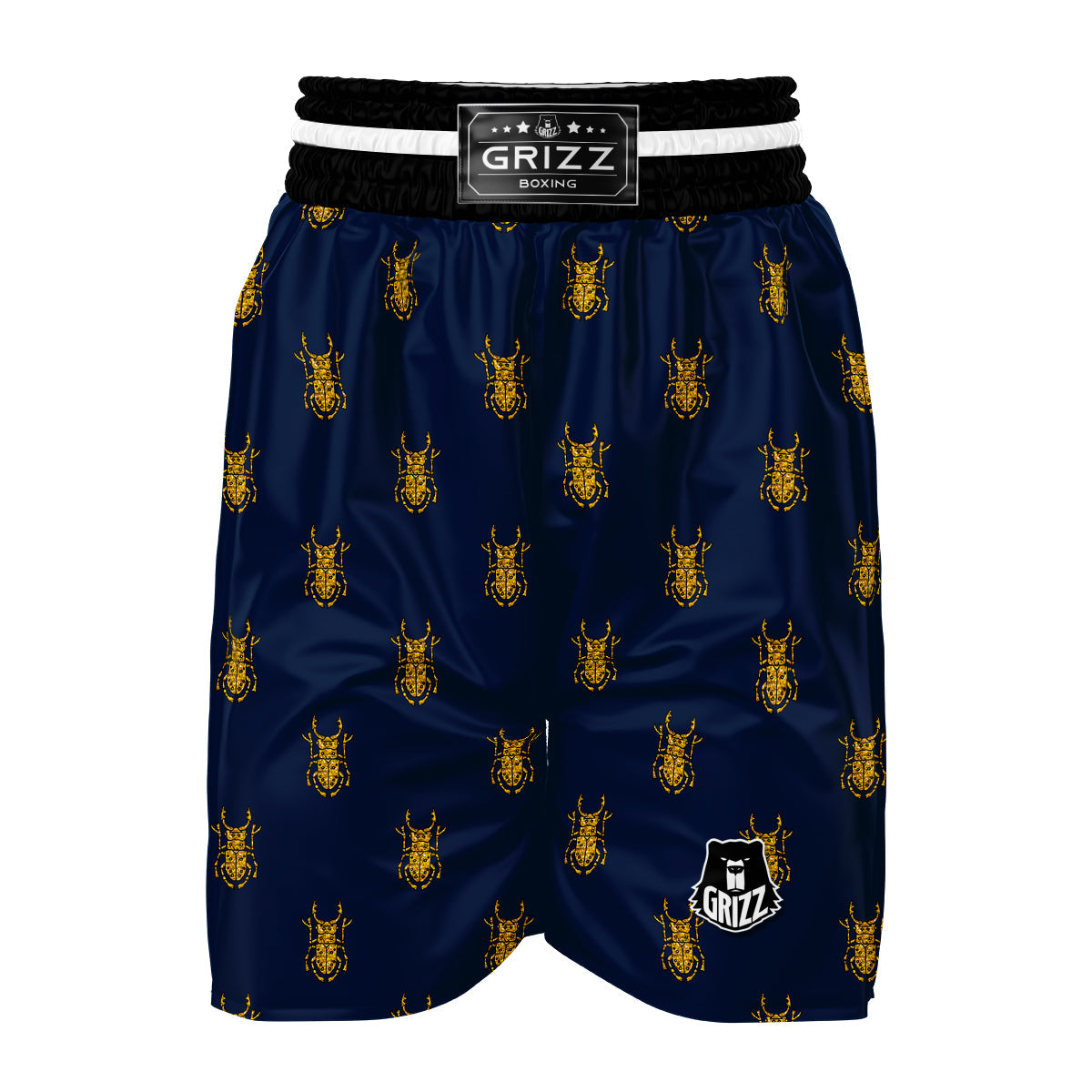 Golden Bug Pattern Print Boxing Shorts-grizzshop