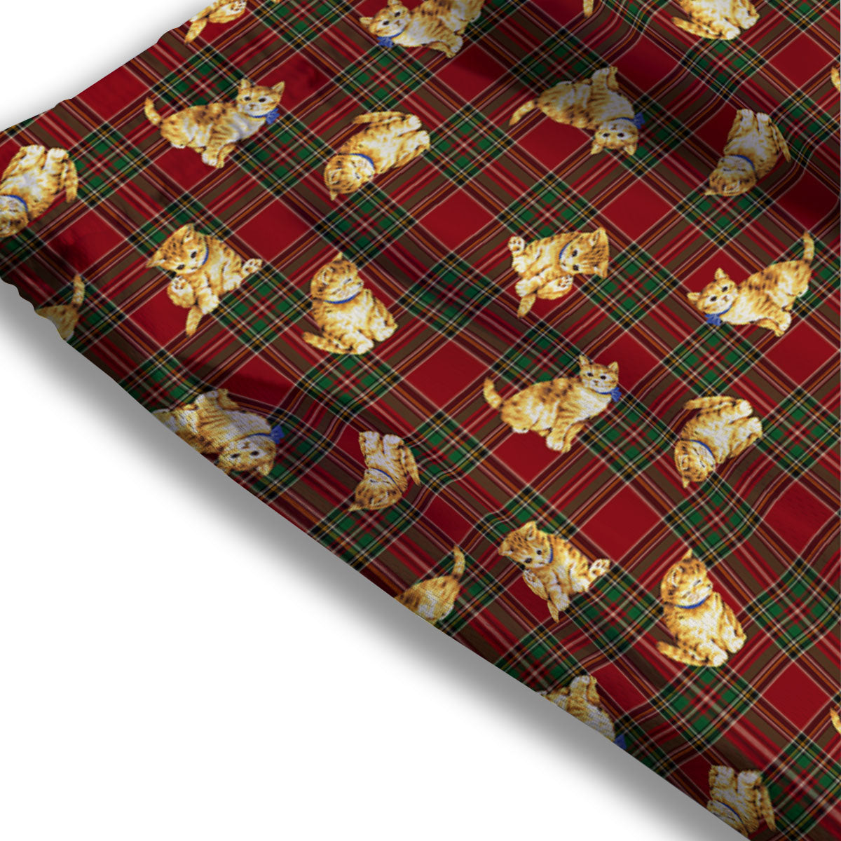 Golden Cat Tartan Print Pattern Mesh Shorts