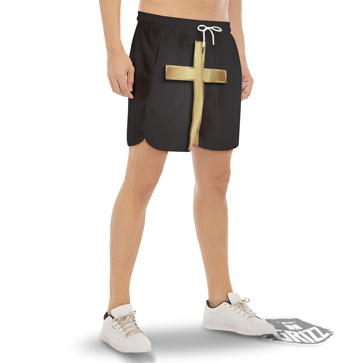 Golden Cross Classic Print Men's Gym Shorts-grizzshop
