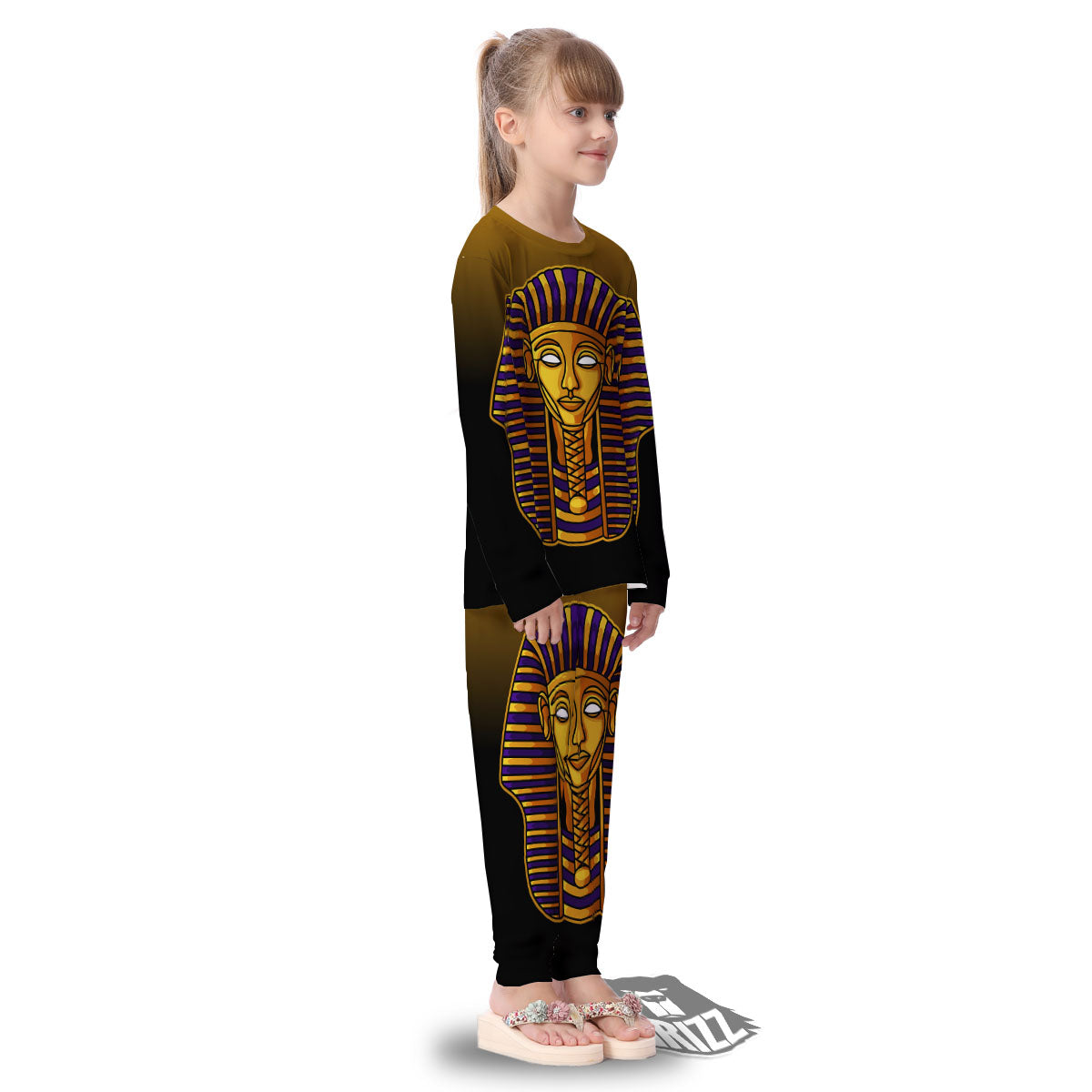 Golden Pharaoh Egyptian Print Kid's Pajamas-grizzshop