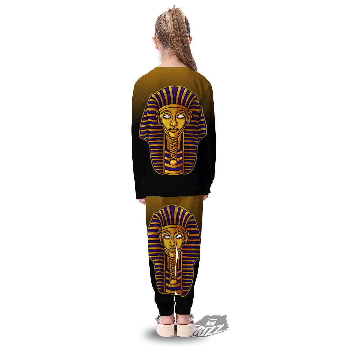 Golden Pharaoh Egyptian Print Kid's Pajamas-grizzshop