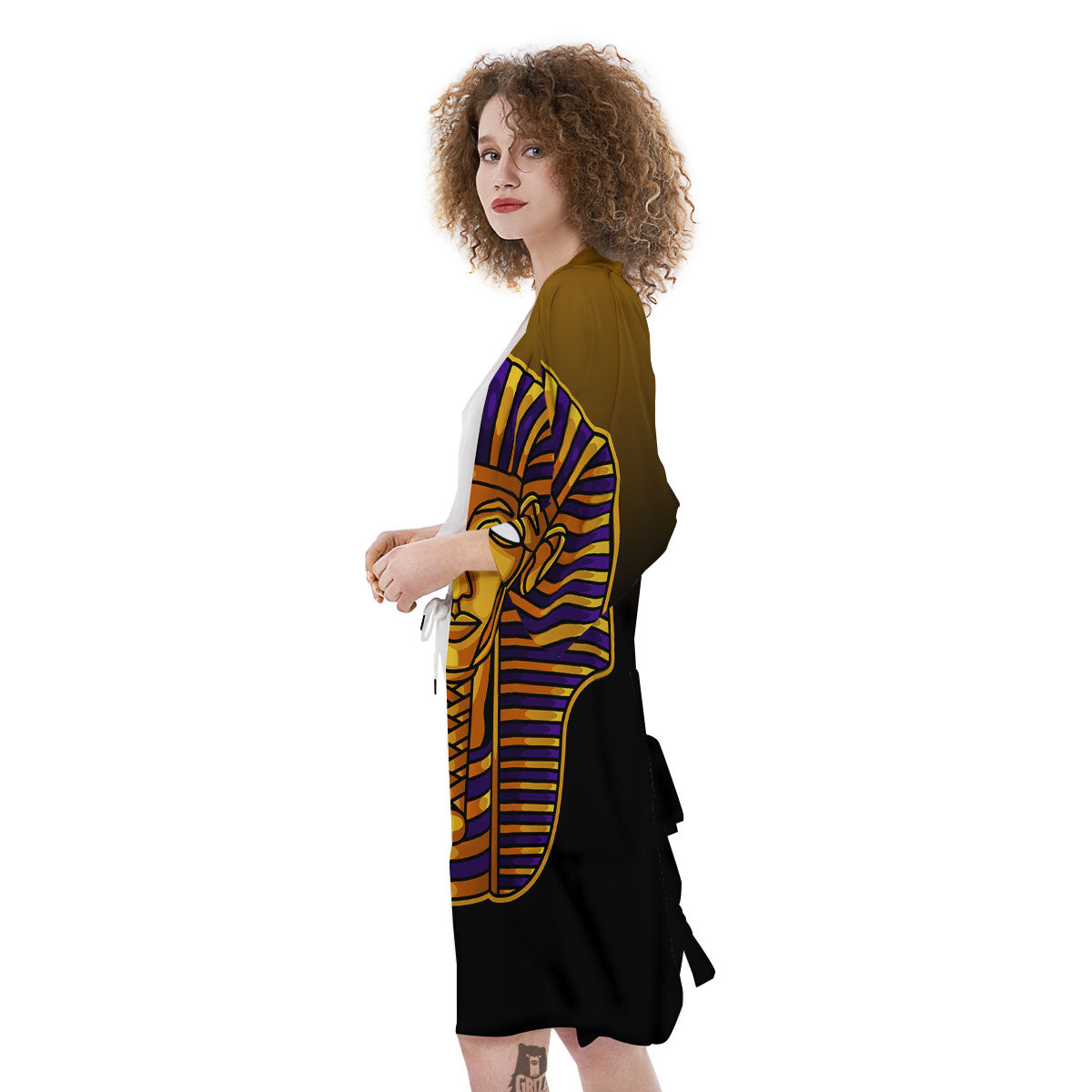 Golden Pharaoh Egyptian Print Kimono-grizzshop