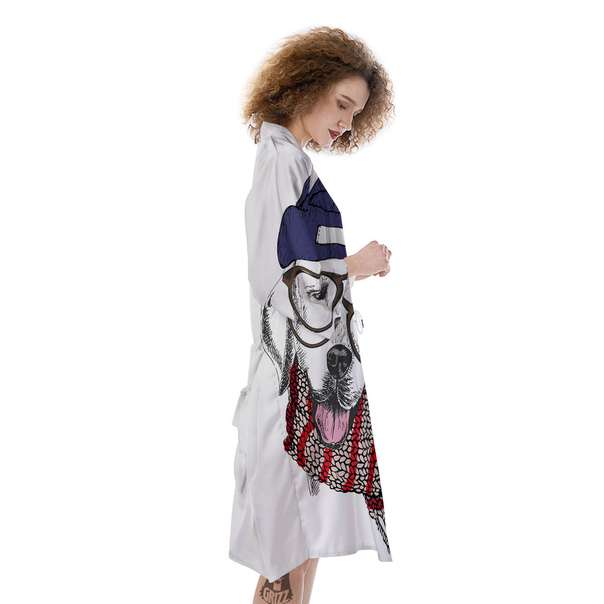 Golden Retriever Hipster Print Kimono-grizzshop