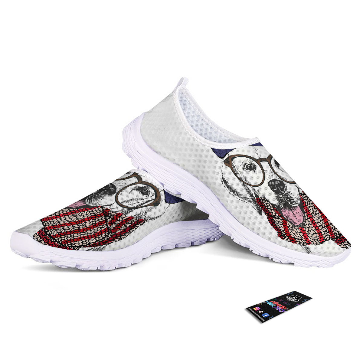 Golden Retriever Hipster Print Nurse Shoes-grizzshop