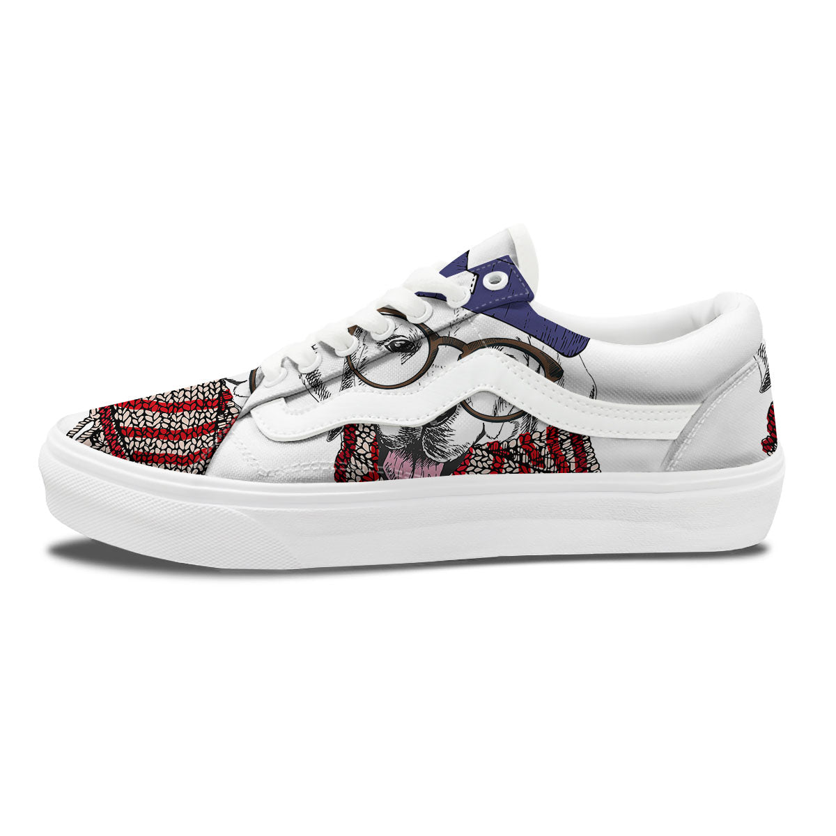Golden Retriever Hipster Print Skate Shoes-grizzshop