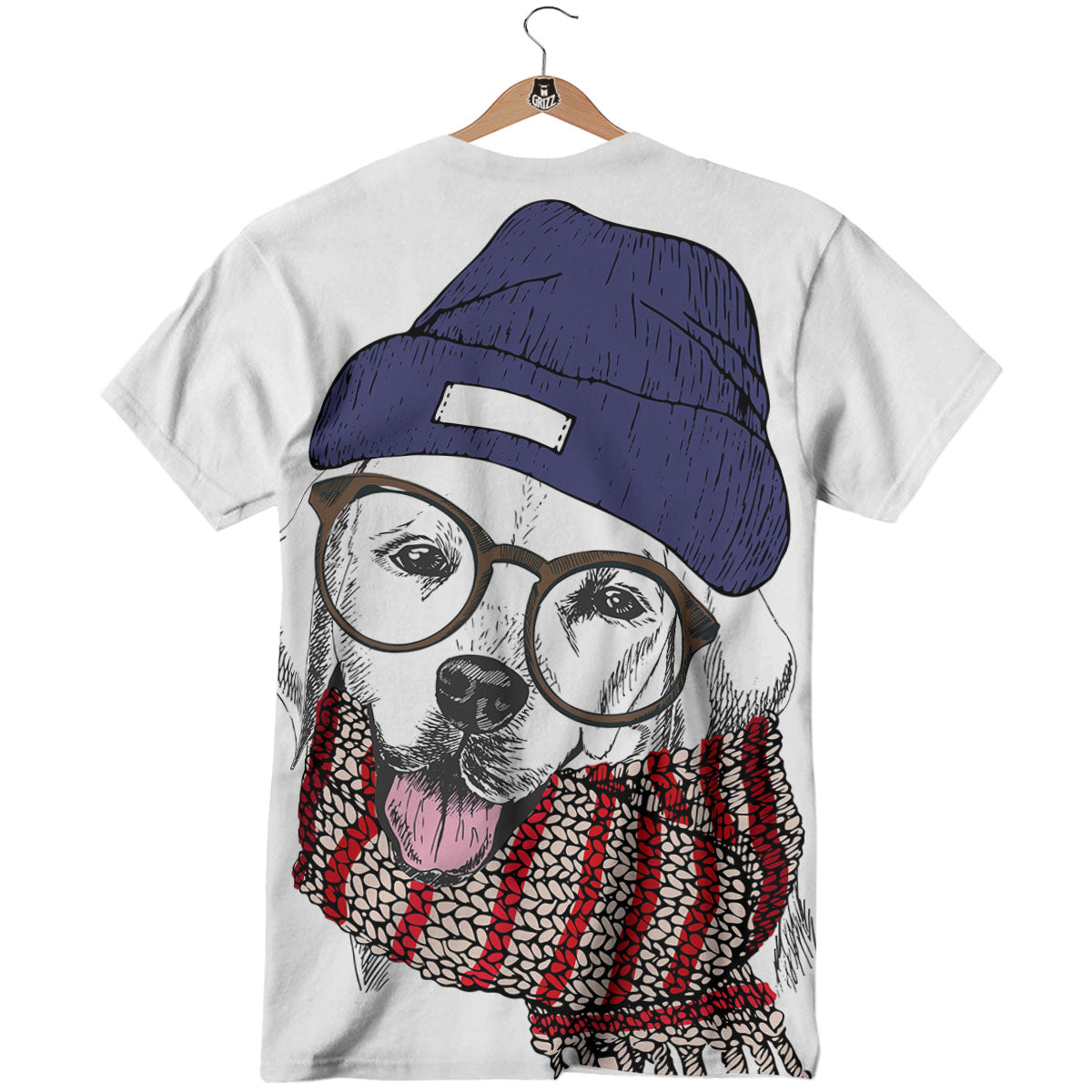 Golden Retriever Hipster Print T-Shirt-grizzshop