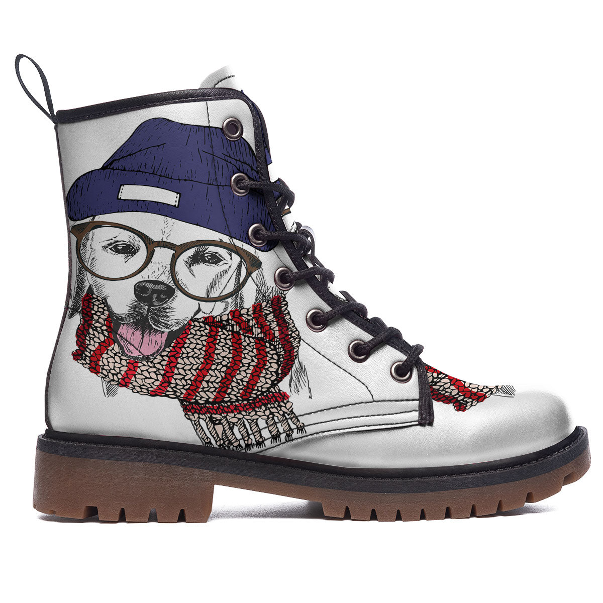 Golden Retriever Hipster Print Work Boots-grizzshop