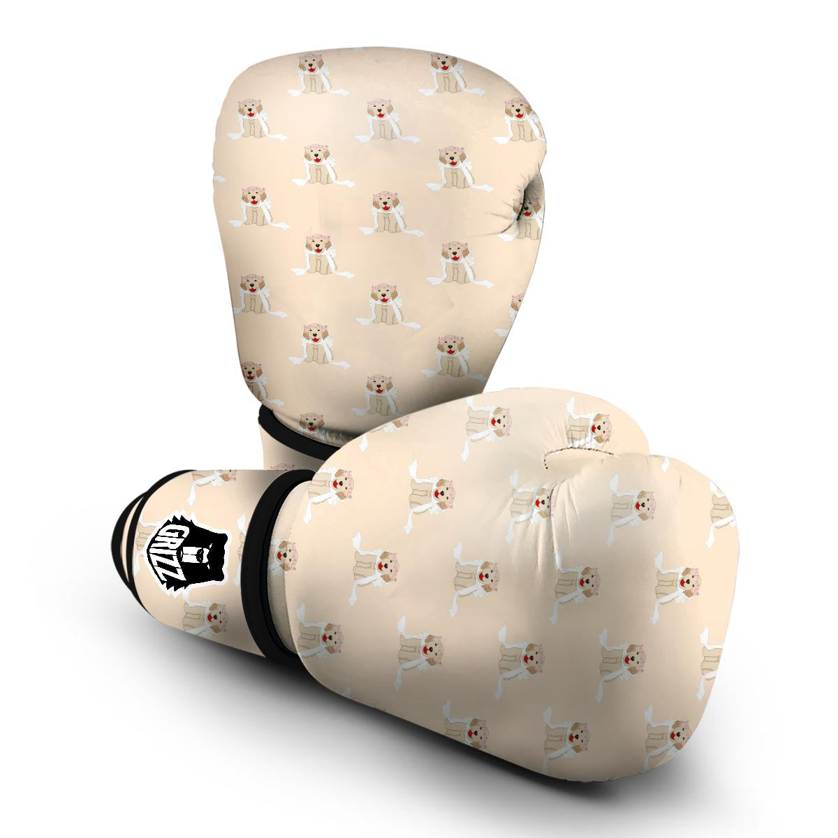 Golden Retriever Pattern Print Boxing Gloves-grizzshop