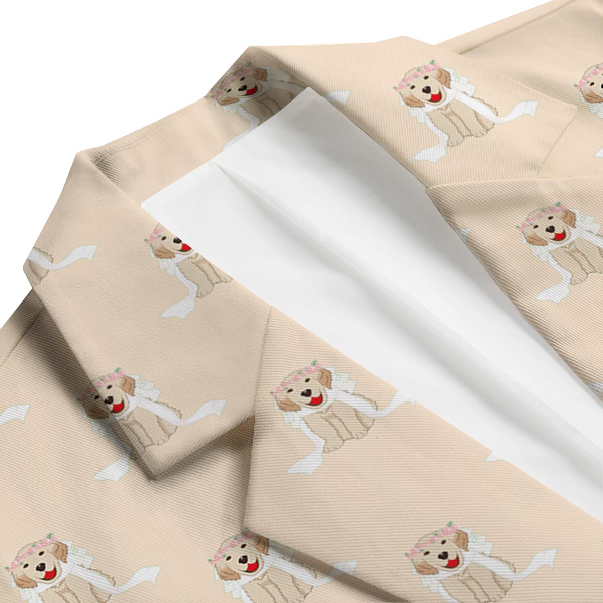 Golden Retriever Pattern Print Men's Blazer-grizzshop