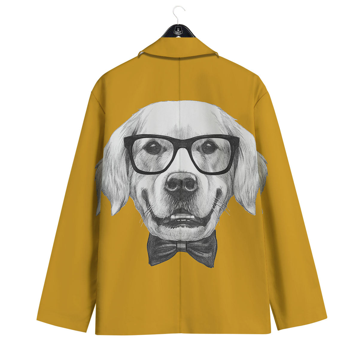 Golden Retriever With Glasses Print Men's Sport Coat-grizzshop