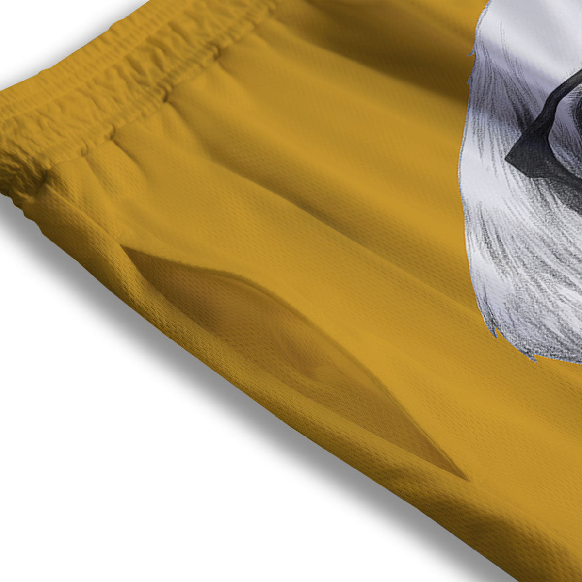 Golden Retriever With Glasses Print Mesh Shorts