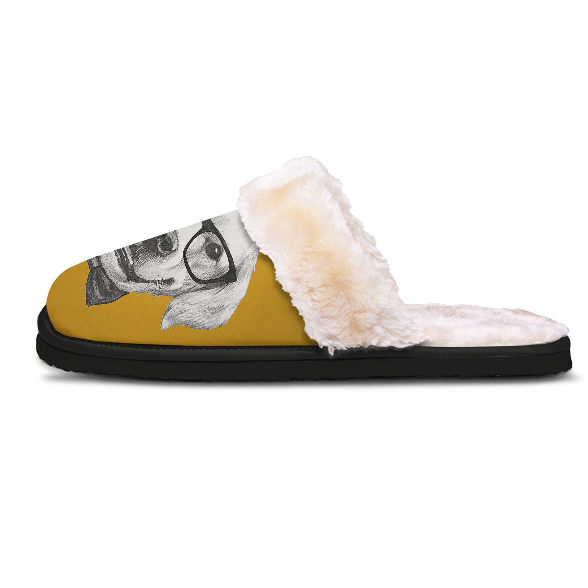 Golden Retriever With Glasses Print Slippers-grizzshop