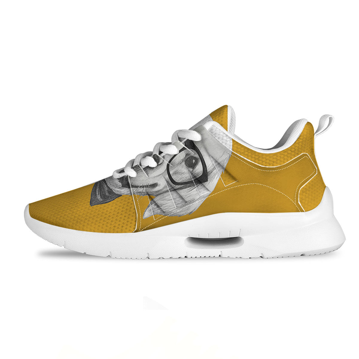 Golden Retriever With Glasses Print Tennis Shoes-grizzshop