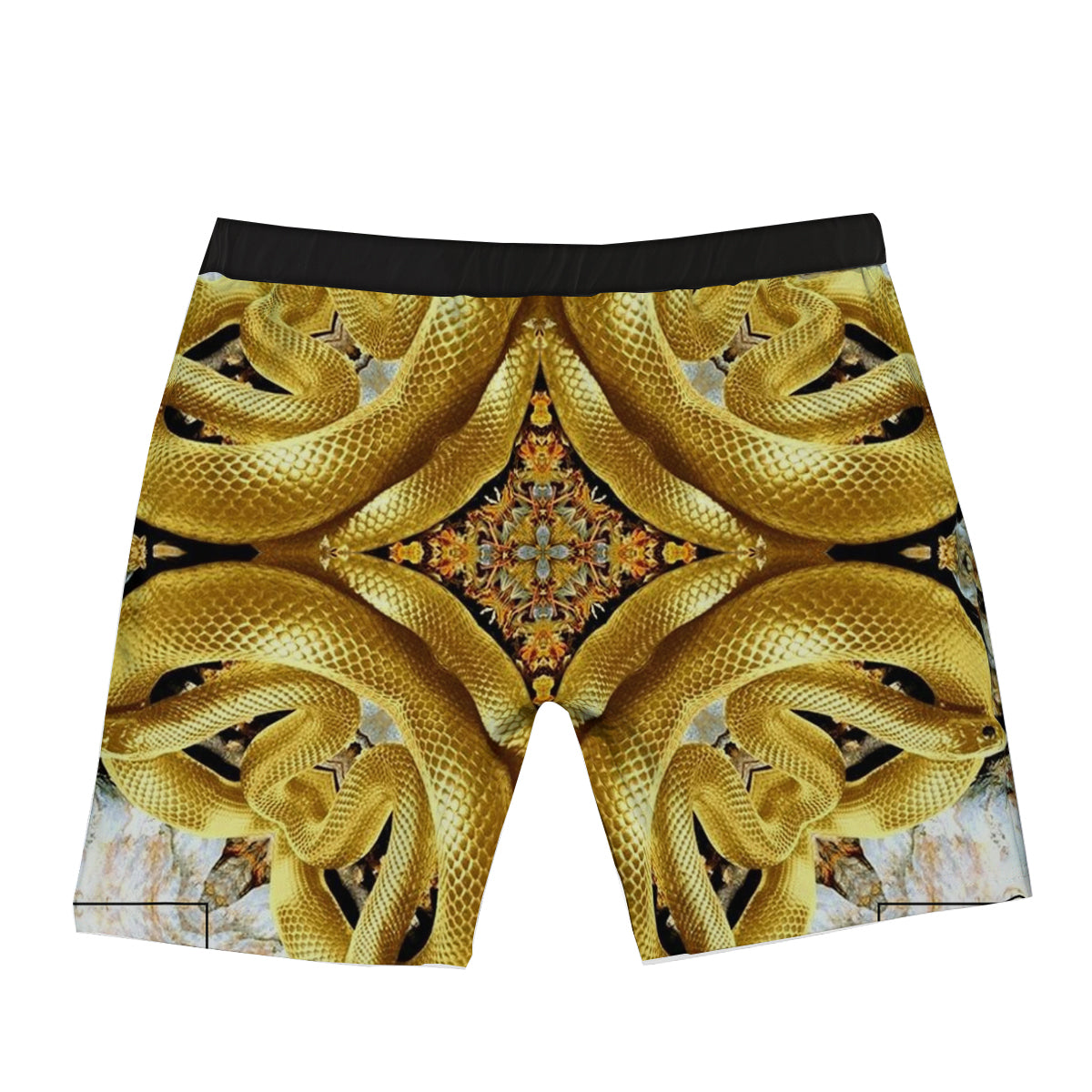 Golden Snake Kaleidoscope Print Boxer Briefs-grizzshop